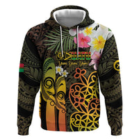 Personalised Vanuatu Independence Day Zip Hoodie Carving Drum Sand Drawing Turtle