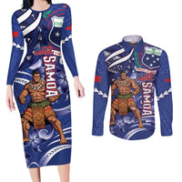 Samoa Independence Day Couples Matching Long Sleeve Bodycon Dress and Long Sleeve Button Shirt 1962 Proud Samoan Warrior