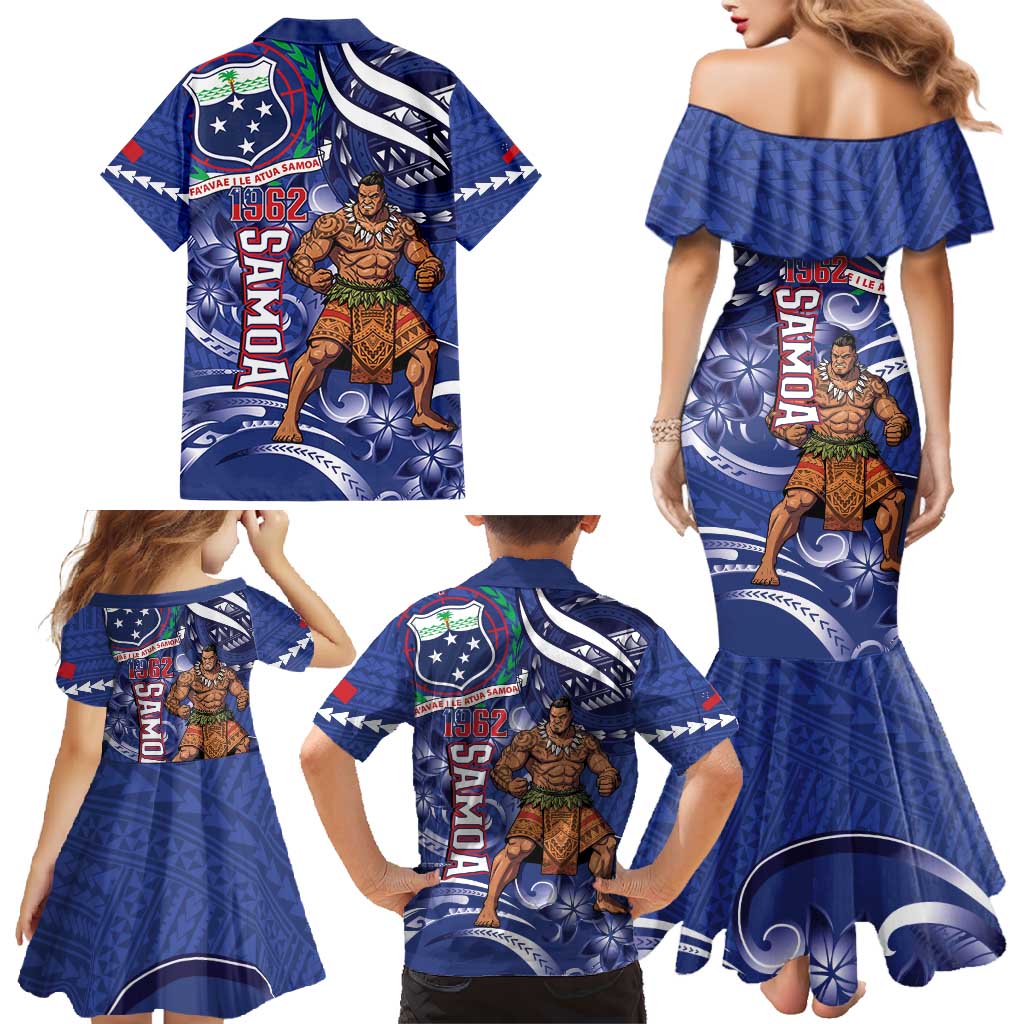 Samoa Independence Day Family Matching Mermaid Dress and Hawaiian Shirt 1962 Proud Samoan Warrior