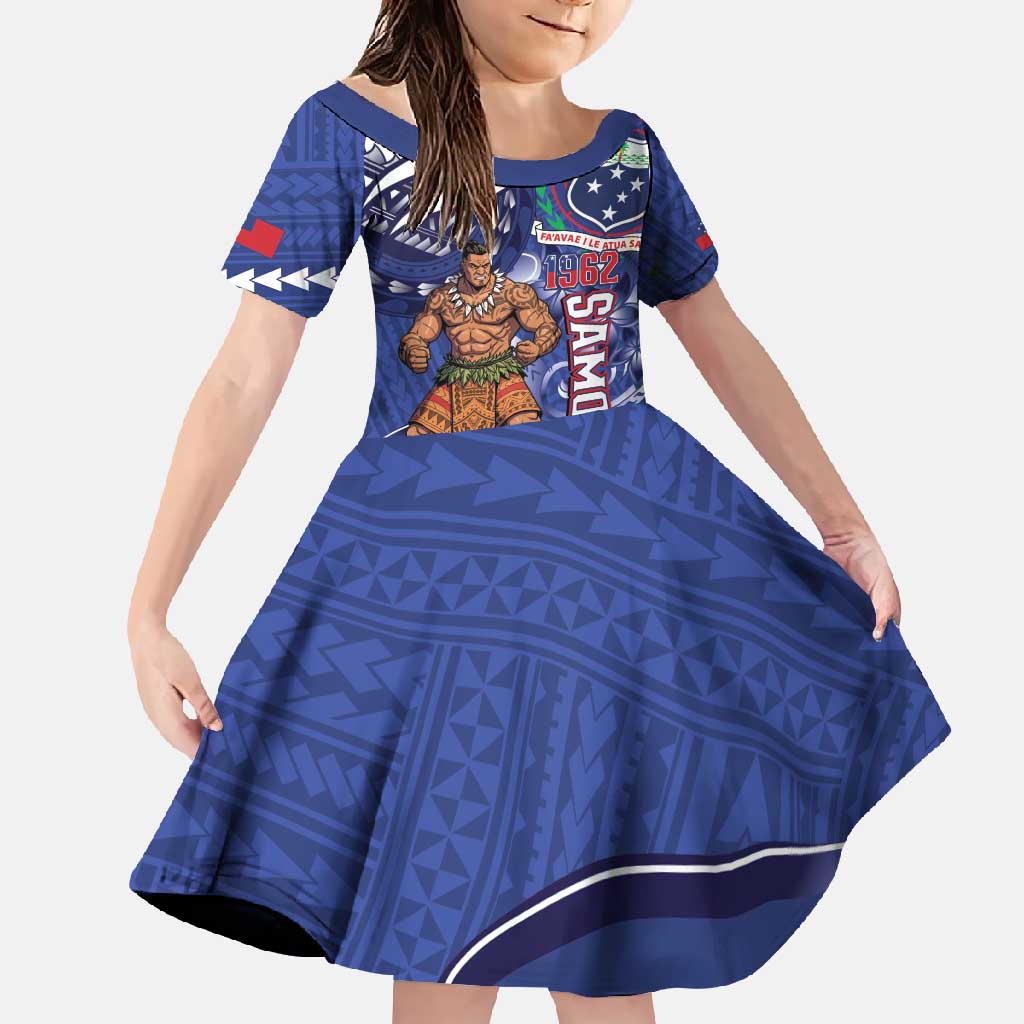 Samoa Independence Day Family Matching Off Shoulder Maxi Dress and Hawaiian Shirt 1962 Proud Samoan Warrior