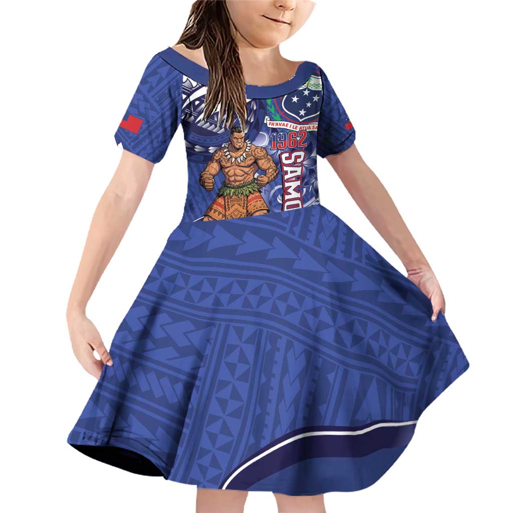 Samoa Independence Day Family Matching Off Shoulder Short Dress and Hawaiian Shirt 1962 Proud Samoan Warrior