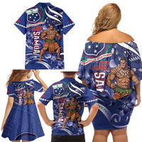 Samoa Independence Day Family Matching Off Shoulder Short Dress and Hawaiian Shirt 1962 Proud Samoan Warrior