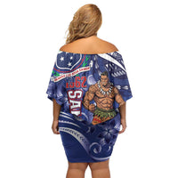Samoa Independence Day Family Matching Off Shoulder Short Dress and Hawaiian Shirt 1962 Proud Samoan Warrior