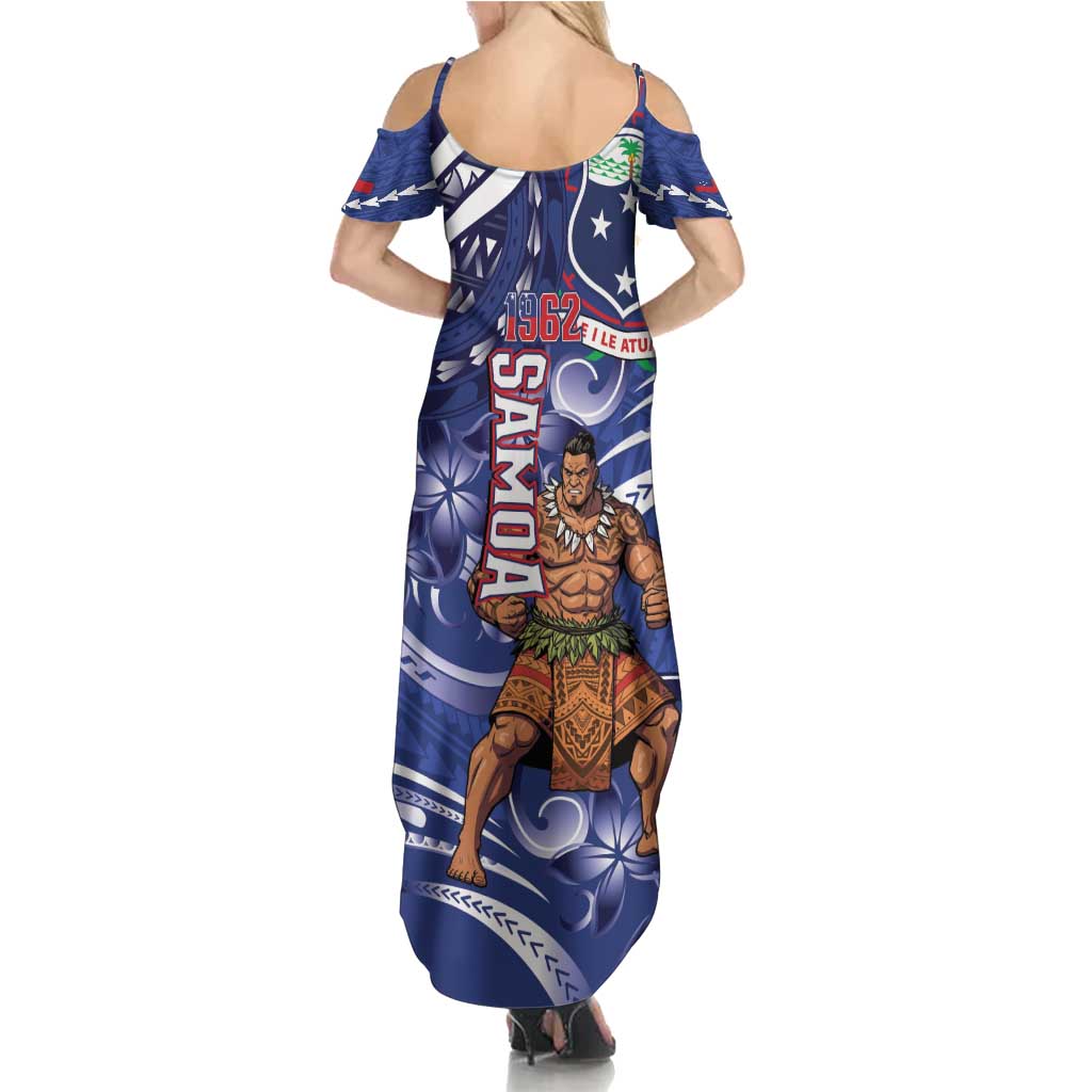 Samoa Independence Day Family Matching Summer Maxi Dress and Hawaiian Shirt 1962 Proud Samoan Warrior