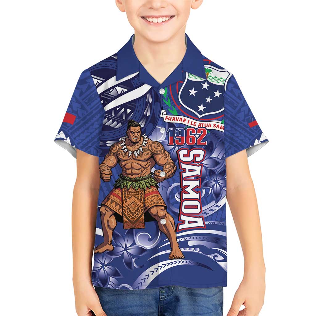 Samoa Independence Day Kid Hawaiian Shirt 1962 Proud Samoan Warrior