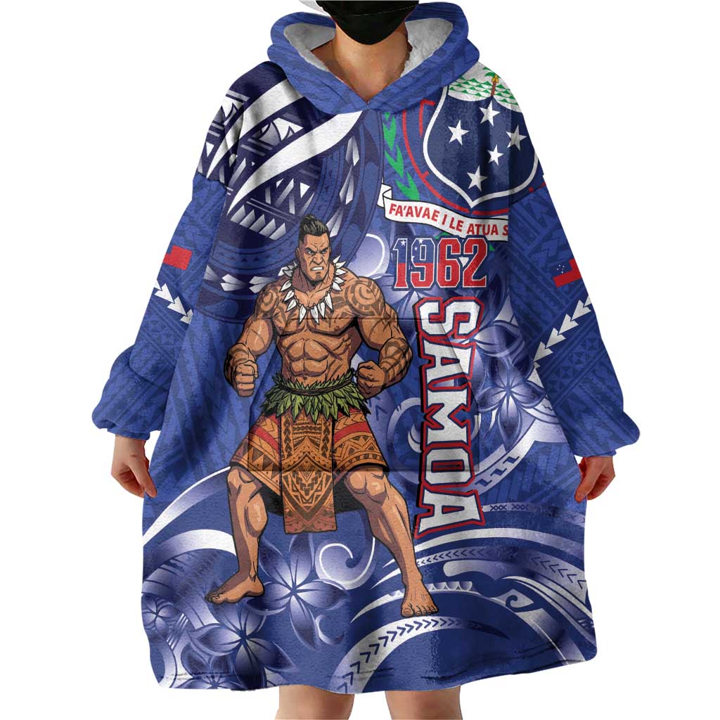 Samoa Independence Day Wearable Blanket Hoodie 1962 Proud Samoan Warrior