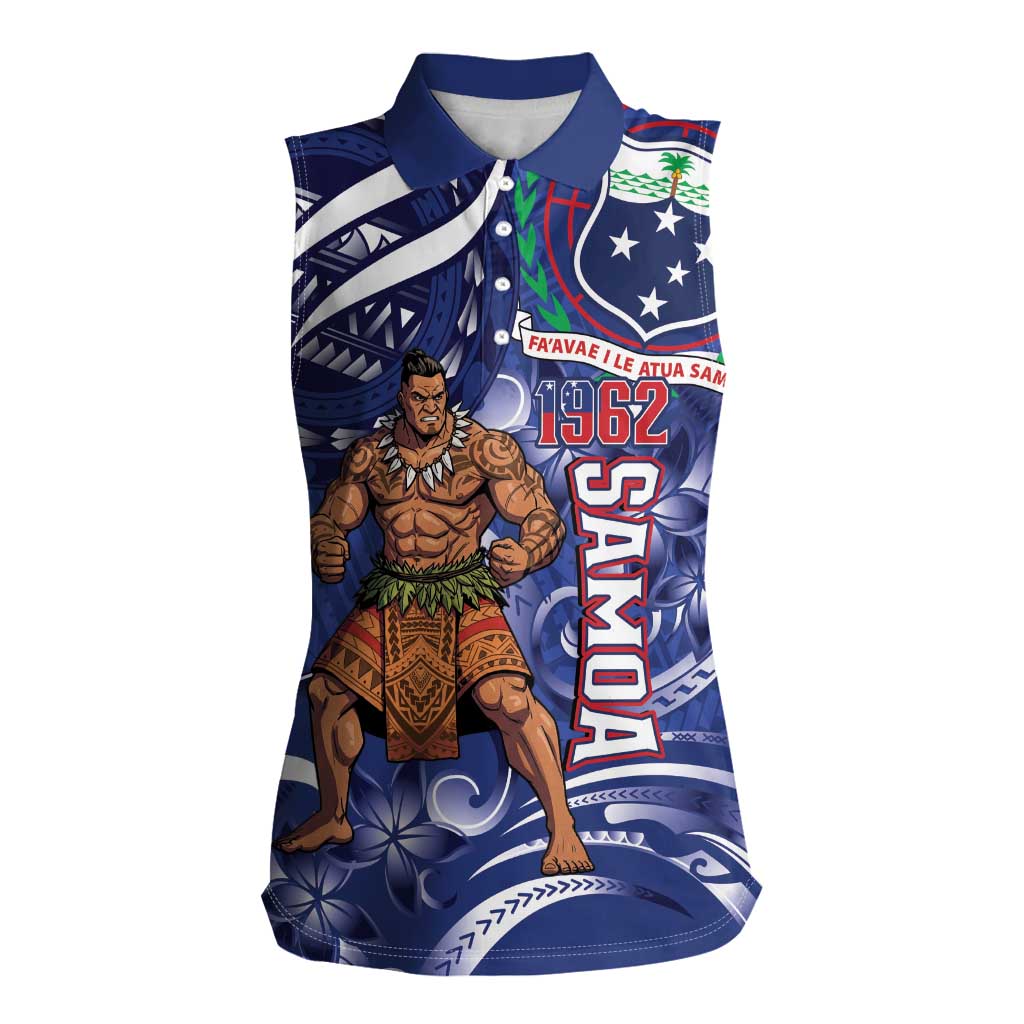 Samoa Independence Day Women Sleeveless Polo Shirt 1962 Proud Samoan Warrior