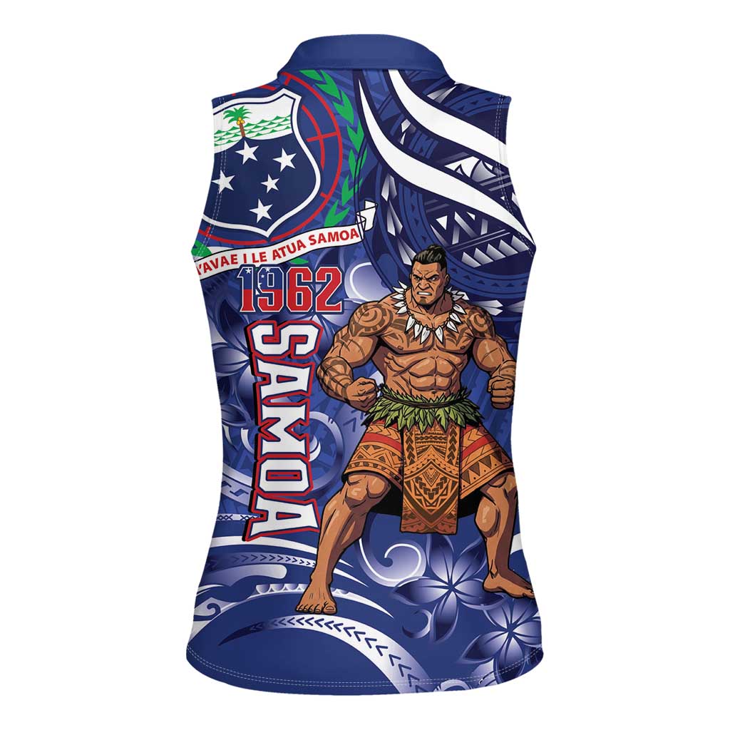 Samoa Independence Day Women Sleeveless Polo Shirt 1962 Proud Samoan Warrior