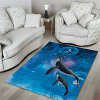 Paikea New Zealand Matariki Area Rug Humpback Whale Taniko Motifs Ocean Vibes