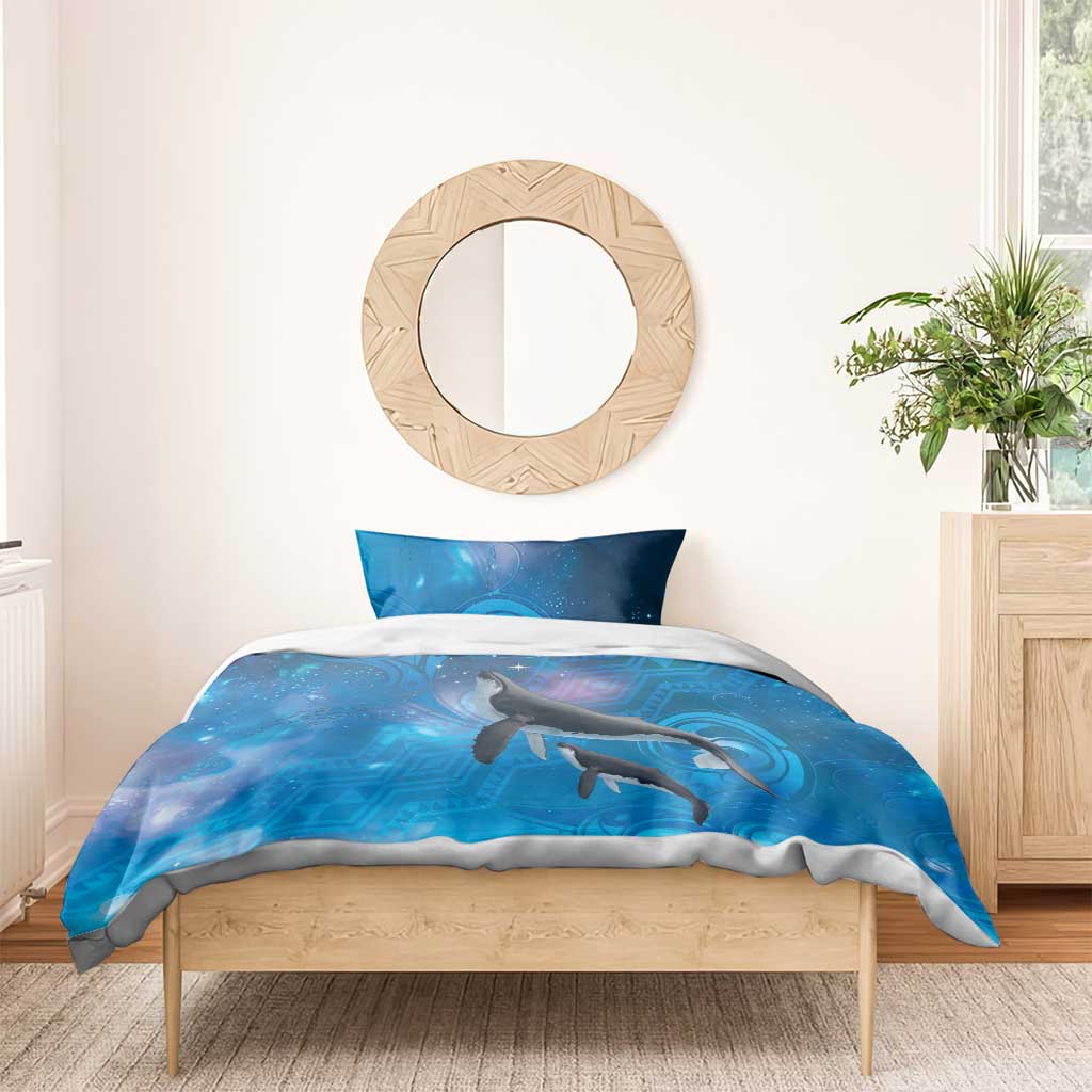 Paikea New Zealand Matariki Bedding Set Humpback Whale Taniko Motifs Ocean Vibes