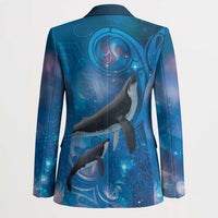 Paikea New Zealand Matariki Blazer Humpback Whale Taniko Motifs Ocean Vibes