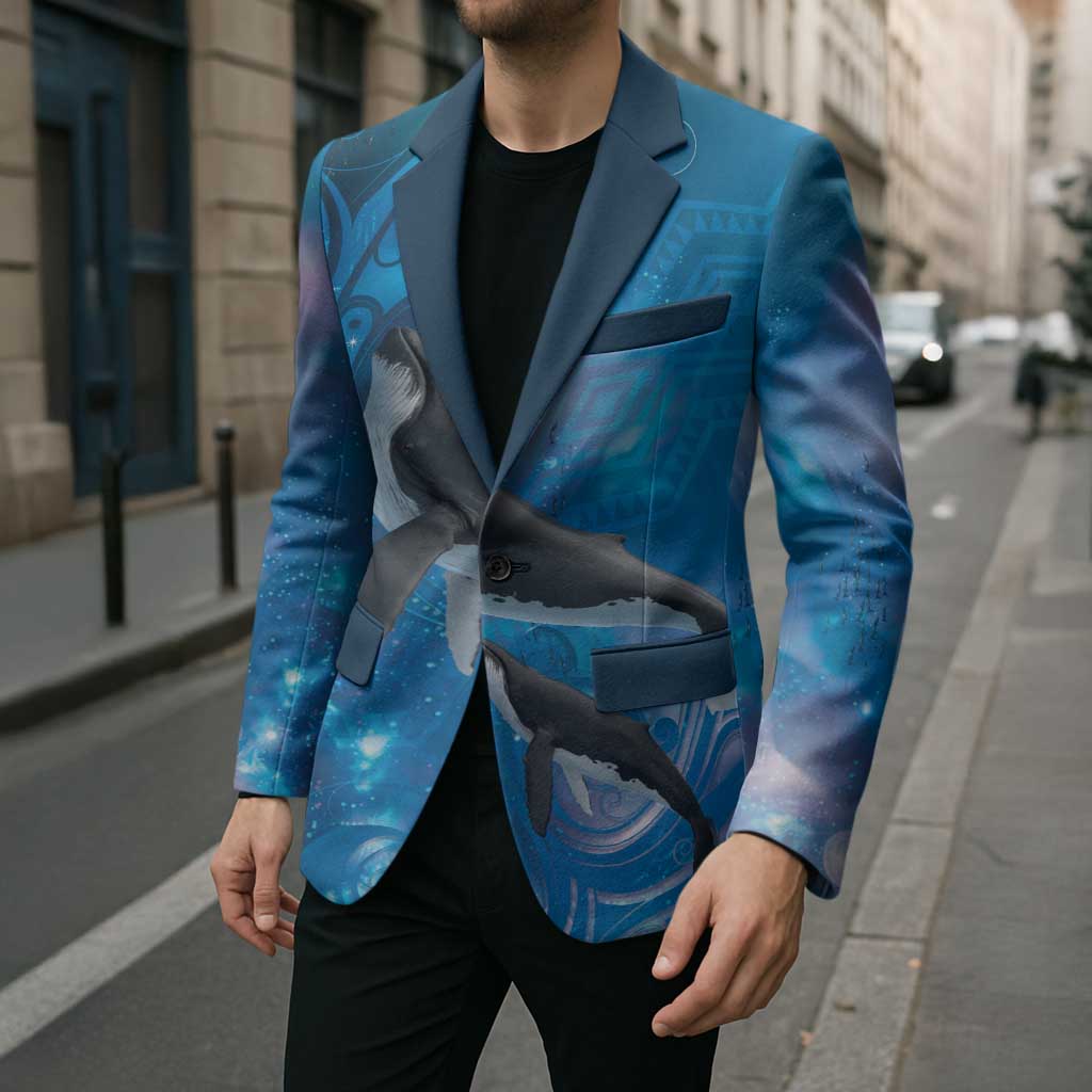 Paikea New Zealand Matariki Blazer Humpback Whale Taniko Motifs Ocean Vibes