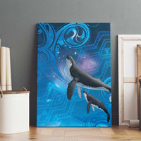 Paikea New Zealand Matariki Canvas Wall Art Humpback Whale Taniko Motifs Ocean Vibes