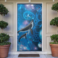 Paikea New Zealand Matariki Door Cover Humpback Whale Taniko Motifs Ocean Vibes