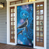 Paikea New Zealand Matariki Door Cover Humpback Whale Taniko Motifs Ocean Vibes