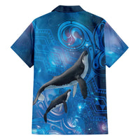 Paikea New Zealand Matariki Family Matching Off Shoulder Maxi Dress and Hawaiian Shirt Humpback Whale Taniko Motifs Ocean Vibes LT14 - Polynesian Pride