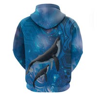 Paikea New Zealand Matariki Hoodie Humpback Whale Taniko Motifs Ocean Vibes