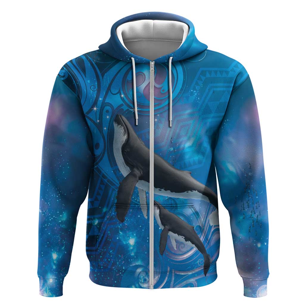 Paikea New Zealand Matariki Hoodie Humpback Whale Taniko Motifs Ocean Vibes