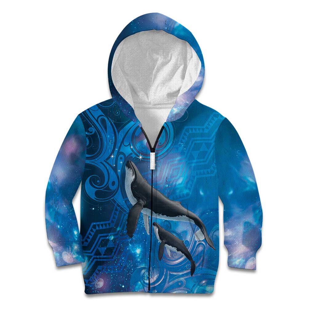 Paikea New Zealand Matariki Kid Hoodie Humpback Whale Taniko Motifs Ocean Vibes