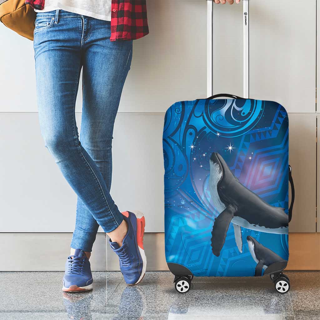 Paikea New Zealand Matariki Luggage Cover Humpback Whale Taniko Motifs Ocean Vibes LT14 - Polynesian Pride