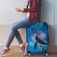 Paikea New Zealand Matariki Luggage Cover Humpback Whale Taniko Motifs Ocean Vibes LT14 - Polynesian Pride