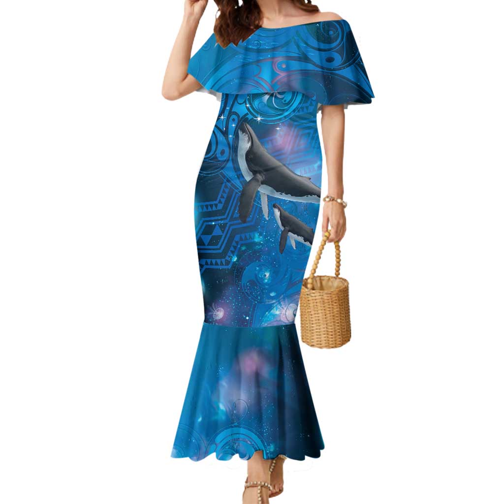 Paikea New Zealand Matariki Mermaid Dress Humpback Whale Taniko Motifs Ocean Vibes