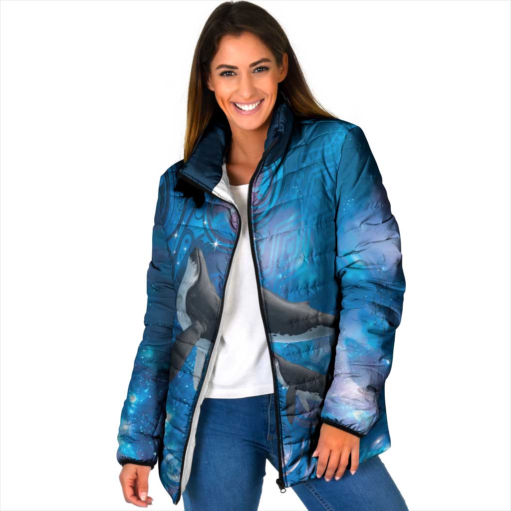 Paikea New Zealand Matariki Padded Jacket Humpback Whale Taniko Motifs Ocean Vibes