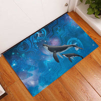 Paikea New Zealand Matariki Rubber Doormat Humpback Whale Taniko Motifs Ocean Vibes