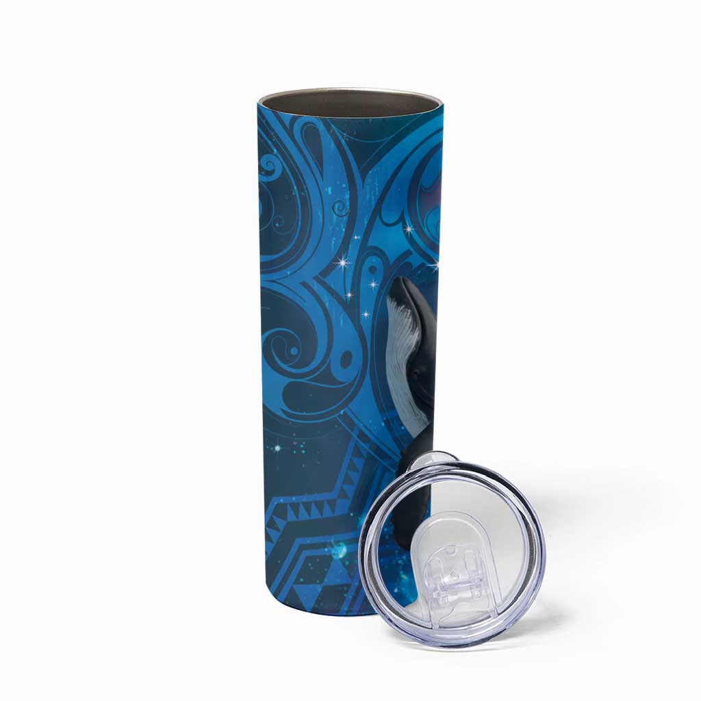 Paikea New Zealand Matariki Skinny Tumbler Humpback Whale Taniko Motifs Ocean Vibes LT14 - Polynesian Pride