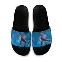Paikea New Zealand Matariki Slide Sandals Humpback Whale Taniko Motifs Ocean Vibes