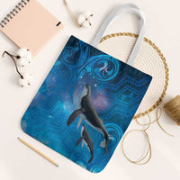 Paikea New Zealand Matariki Tote Bag Humpback Whale Taniko Motifs Ocean Vibes