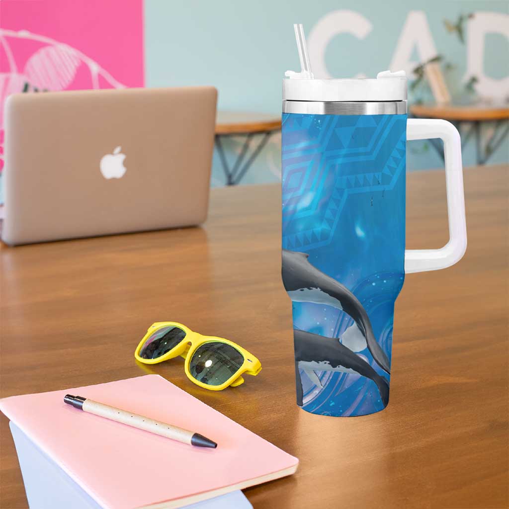 Paikea New Zealand Matariki Tumbler With Handle Humpback Whale Taniko Motifs Ocean Vibes