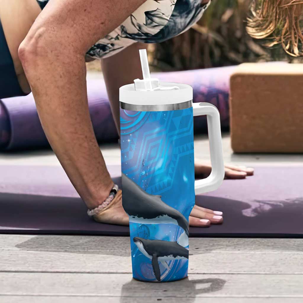 Paikea New Zealand Matariki Tumbler With Handle Humpback Whale Taniko Motifs Ocean Vibes