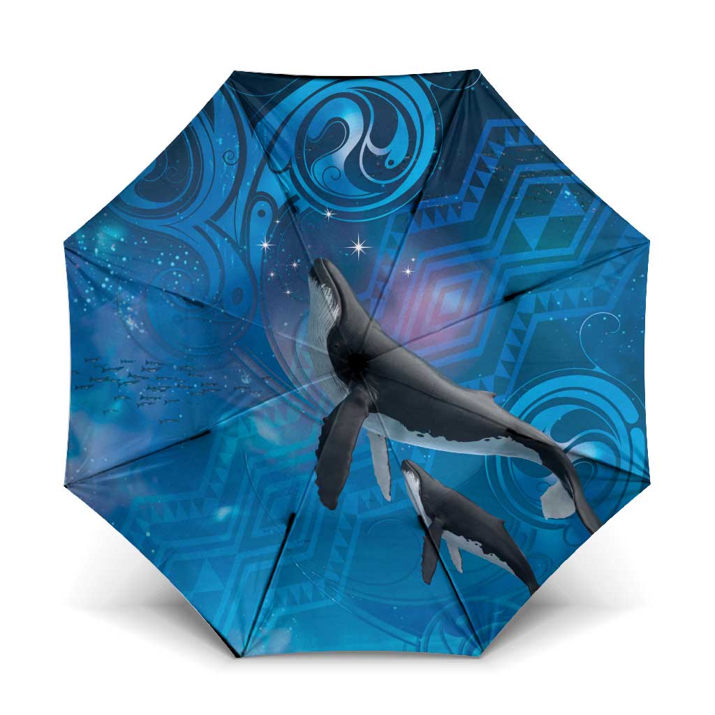 Paikea New Zealand Matariki Umbrella Humpback Whale Taniko Motifs Ocean Vibes