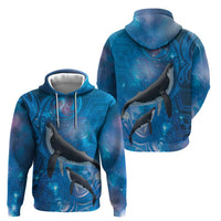 Paikea New Zealand Matariki Zip Hoodie Humpback Whale Taniko Motifs Ocean Vibes