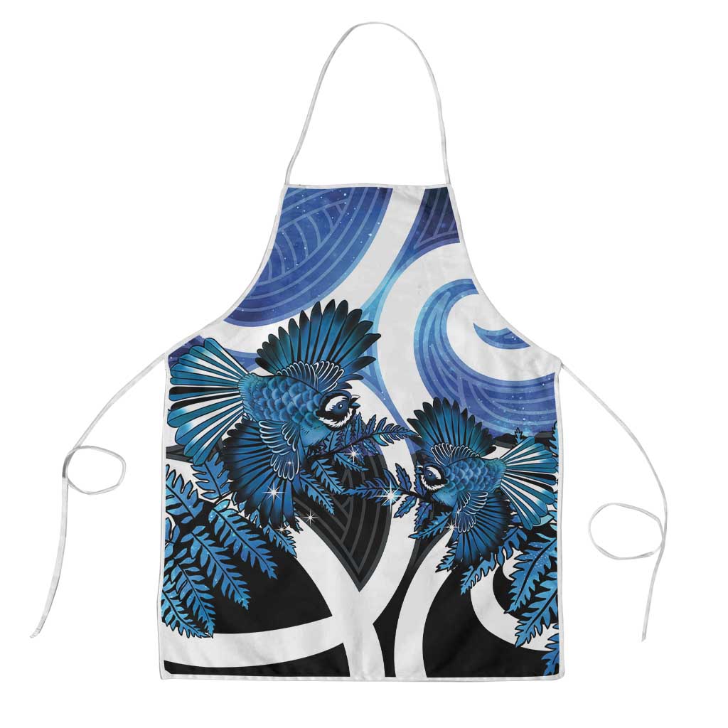Piwakawaka New Zealand Matariki Apron Maori New Year Silver Fern Blue Galaxy