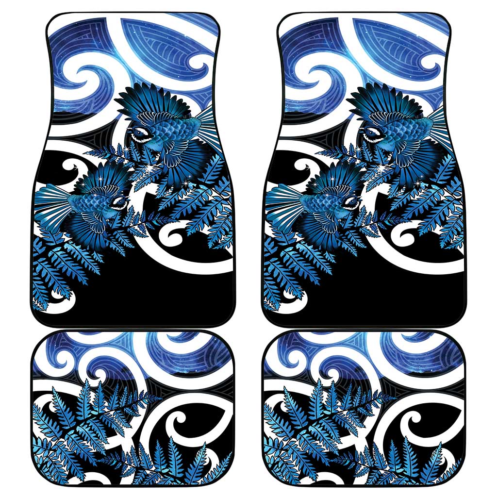 Piwakawaka New Zealand Matariki Car Mats Maori New Year Silver Fern Blue Galaxy
