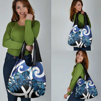 Piwakawaka New Zealand Matariki Grocery Bag Maori New Year Silver Fern Blue Galaxy