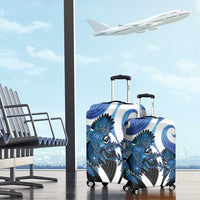 Piwakawaka New Zealand Matariki Luggage Cover Maori New Year Silver Fern Blue Galaxy LT14 - Polynesian Pride