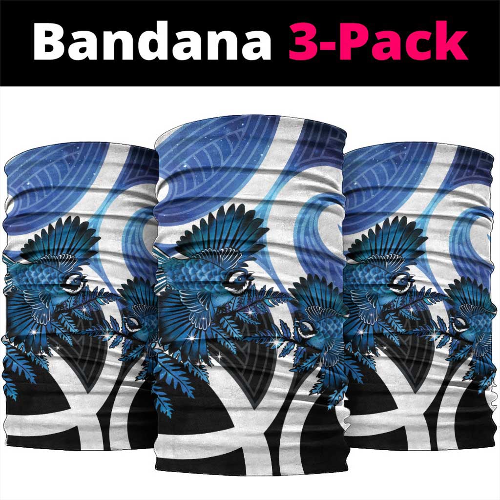 Piwakawaka New Zealand Matariki Neck Gaiter Maori New Year Silver Fern Blue Galaxy LT14 package One Size: 25*50cm Blue - Polynesian Pride