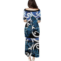 Piwakawaka New Zealand Matariki Puletasi Maori New Year Silver Fern Blue Galaxy