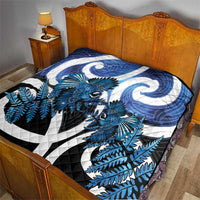 Piwakawaka New Zealand Matariki Quilt Maori New Year Silver Fern Blue Galaxy