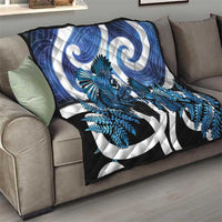 Piwakawaka New Zealand Matariki Quilt Maori New Year Silver Fern Blue Galaxy