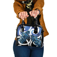 Piwakawaka New Zealand Matariki Shoulder Handbag Maori New Year Silver Fern Blue Galaxy
