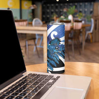 Piwakawaka New Zealand Matariki Skinny Tumbler Maori New Year Silver Fern Blue Galaxy LT14 - Polynesian Pride