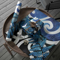 Piwakawaka New Zealand Matariki Wrapping Paper Maori New Year Silver Fern Blue Galaxy