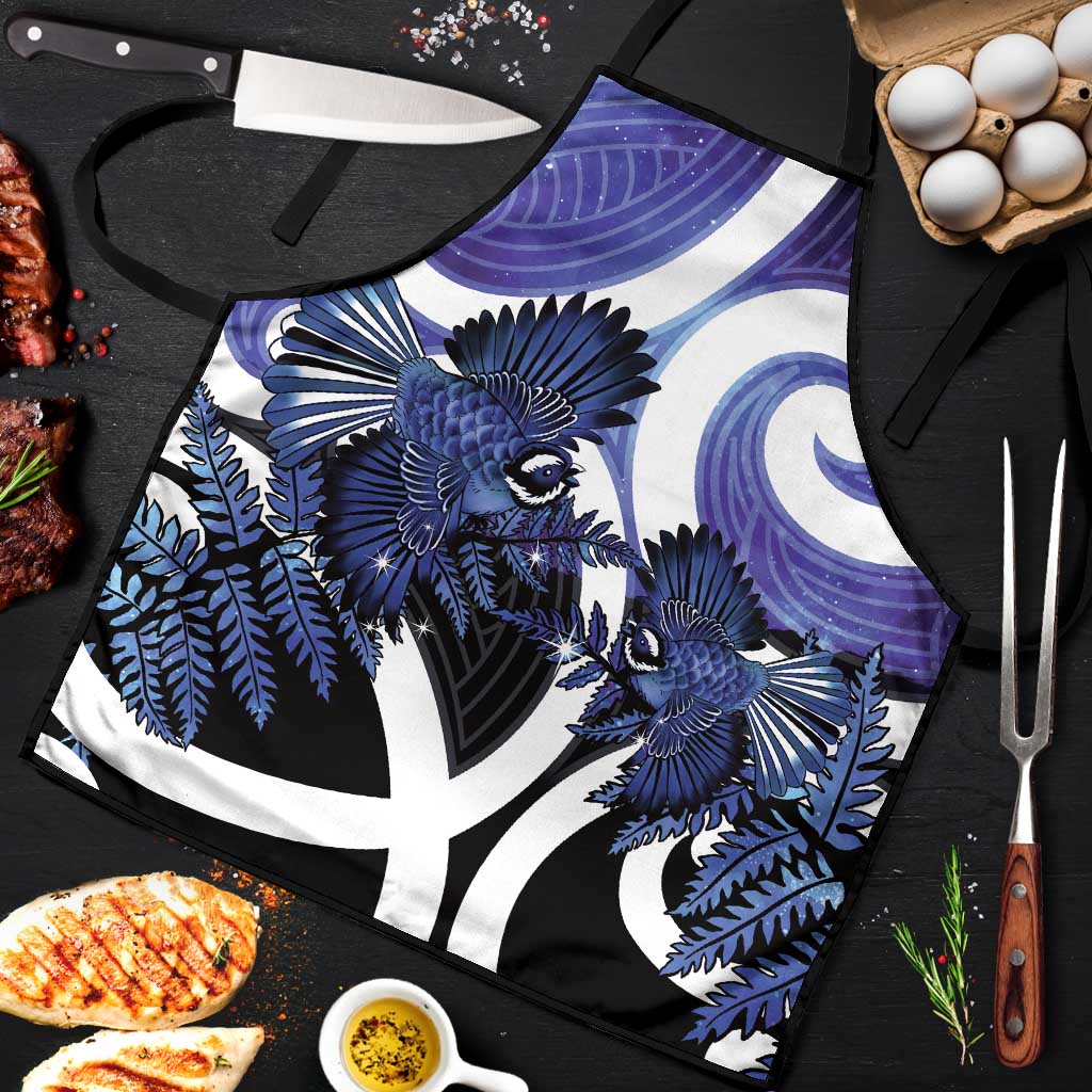 Piwakawaka New Zealand Matariki Apron Maori New Year Silver Fern Purple Galaxy
