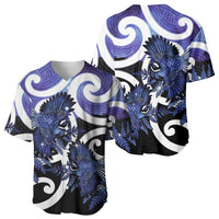Piwakawaka New Zealand Matariki Baseball Jersey Maori New Year Silver Fern Purple Galaxy LT14 - Polynesian Pride