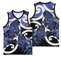 Piwakawaka New Zealand Matariki Basketball Jersey Maori New Year Silver Fern Purple Galaxy LT14 - Polynesian Pride