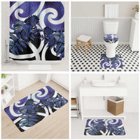 Piwakawaka New Zealand Matariki Bathroom Set Maori New Year Silver Fern Purple Galaxy